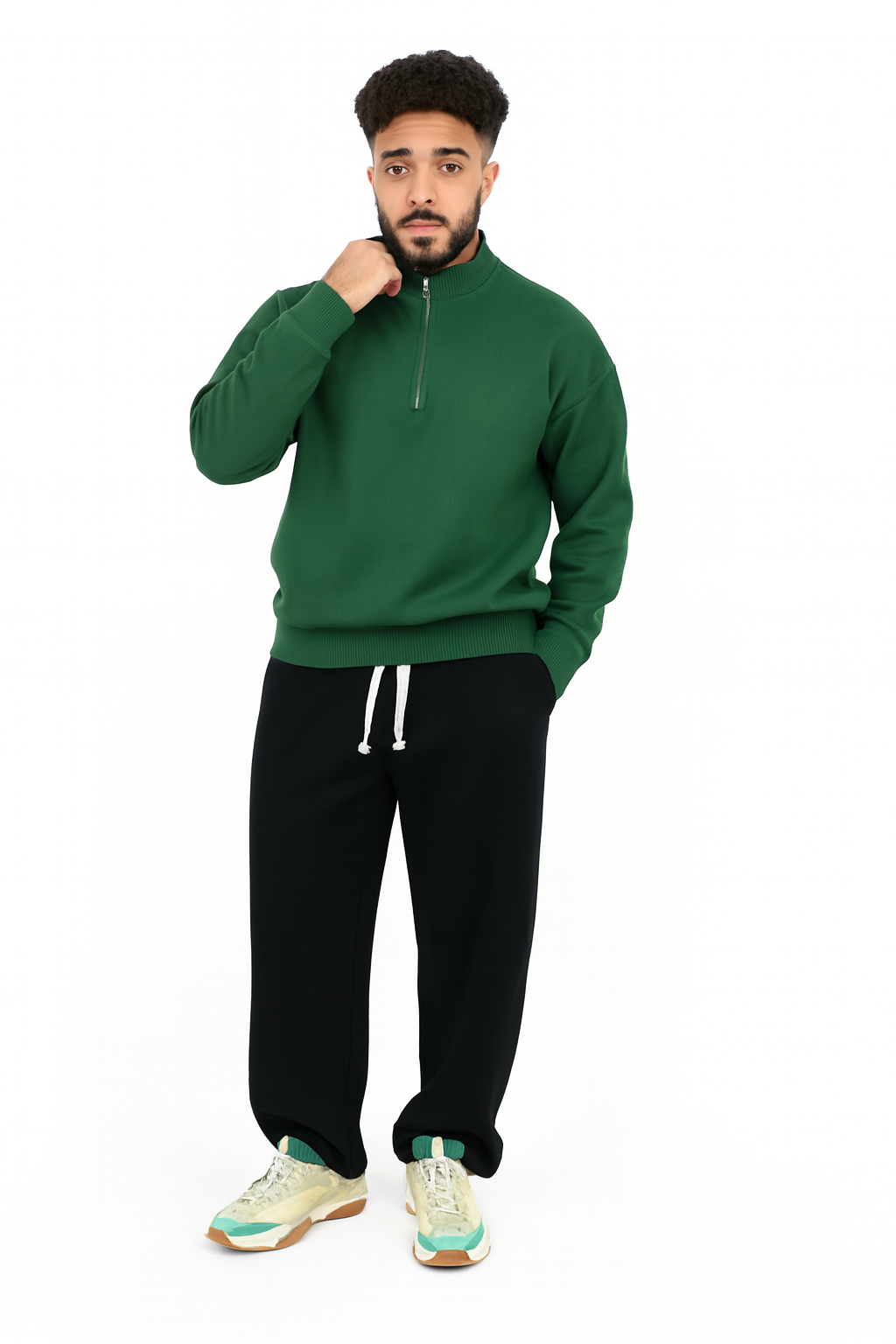 Unisex Basic Quarter zipper