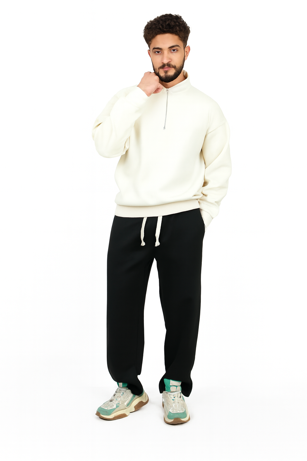 Unisex Basic Quarter zipper