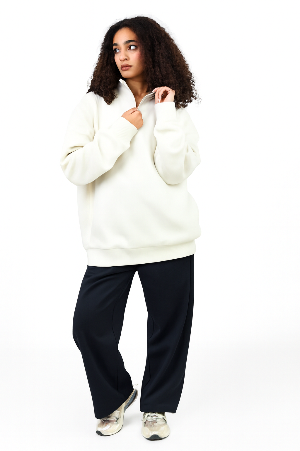 Unisex Basic Quarter zipper