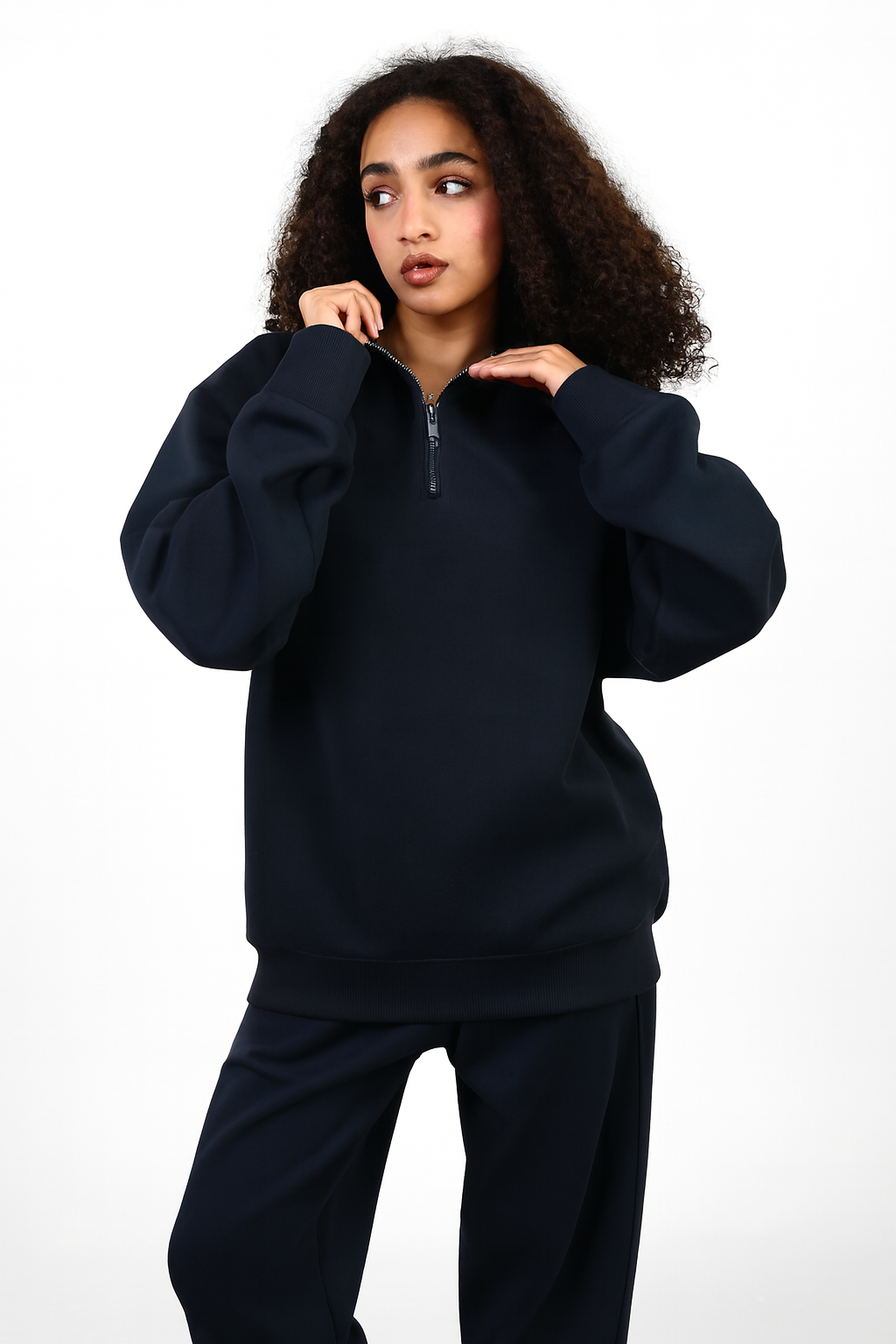 Unisex Basic Quarter zipper