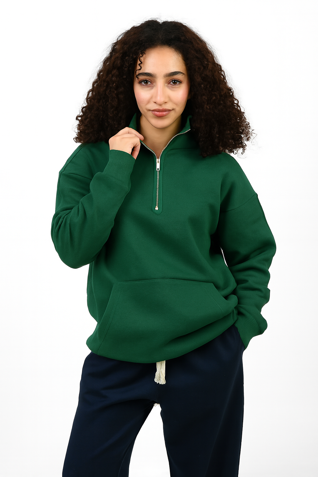 Unisex Basic Quarter zipper