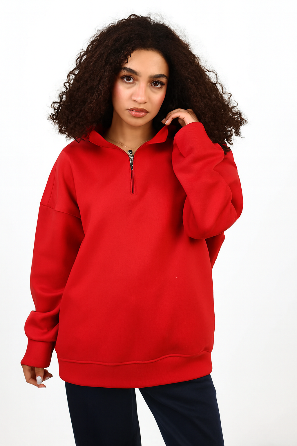 Unisex Basic Quarter zipper